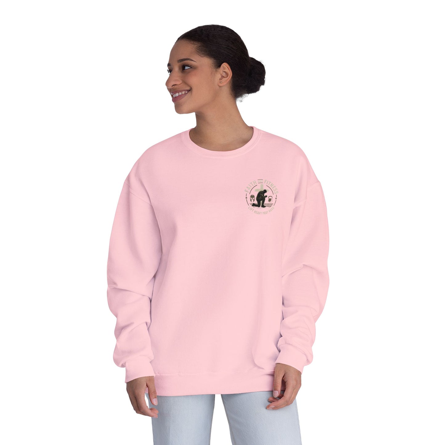 Faith Over Fear Sweatshirt — Christian Crewneck with Cross Graphic