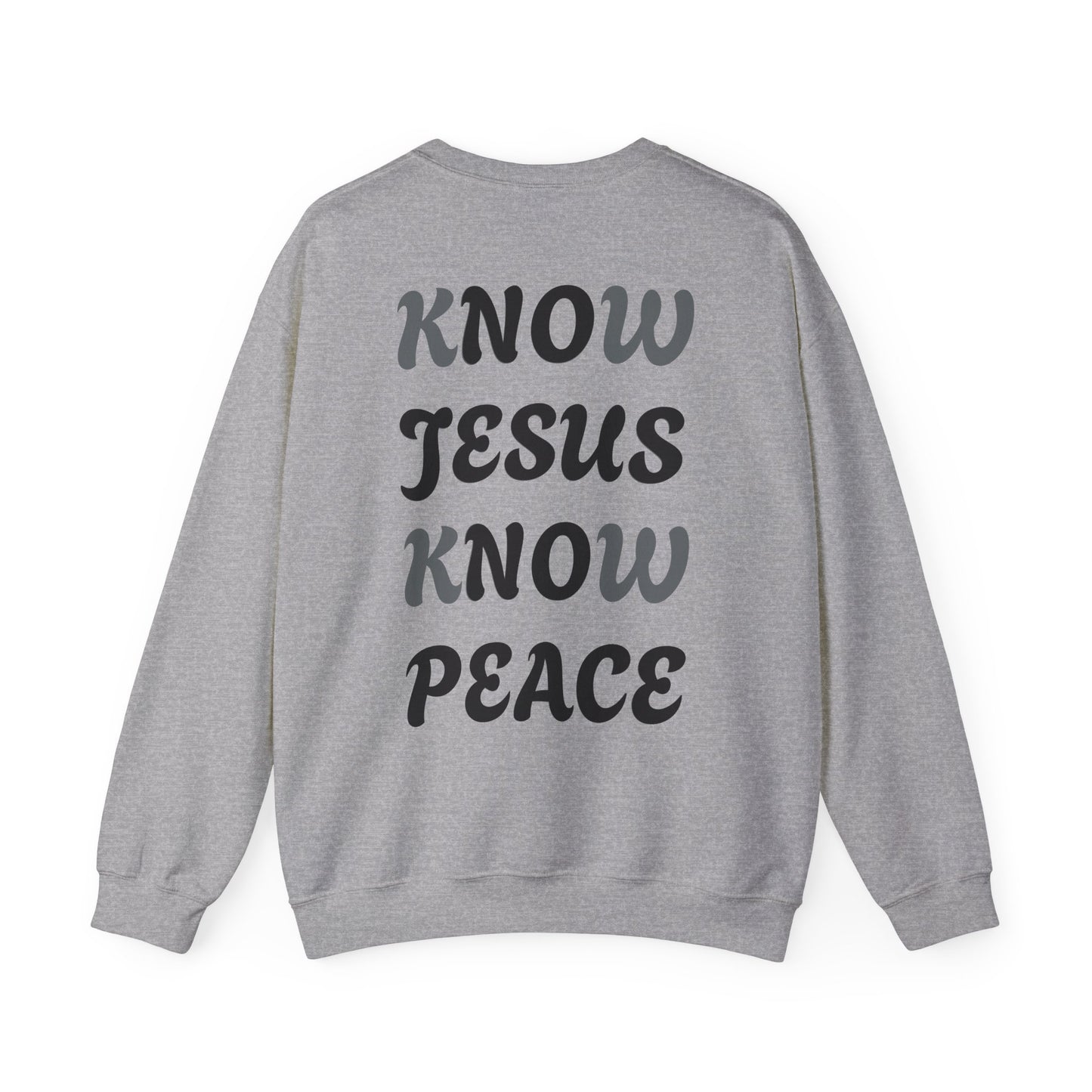 Religious Sweatshirt - Know Jesus Know Peace Unisex Heavy Blend™