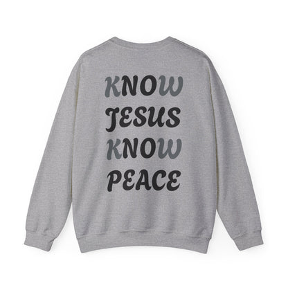 Religious Sweatshirt - Know Jesus Know Peace Unisex Heavy Blend™