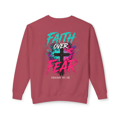 Unisex Lightweight Crewneck Sweatshirt faith over fear
