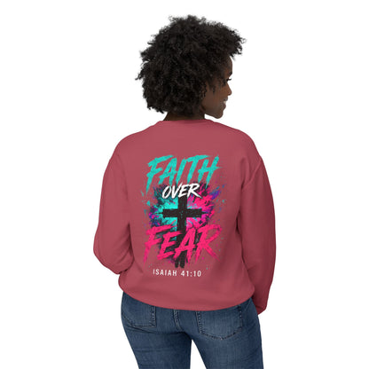 Unisex Lightweight Crewneck Sweatshirt faith over fear