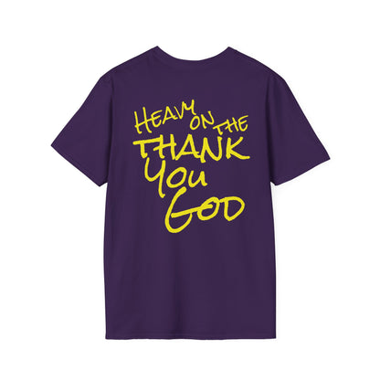 Thank You God T-Shirt — 'Heavy on the Thank You God' Faith Script Tee