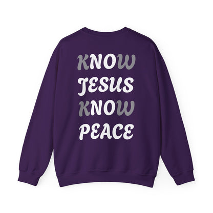 Religious Sweatshirt - Know Jesus Know Peace Unisex Heavy Blend™