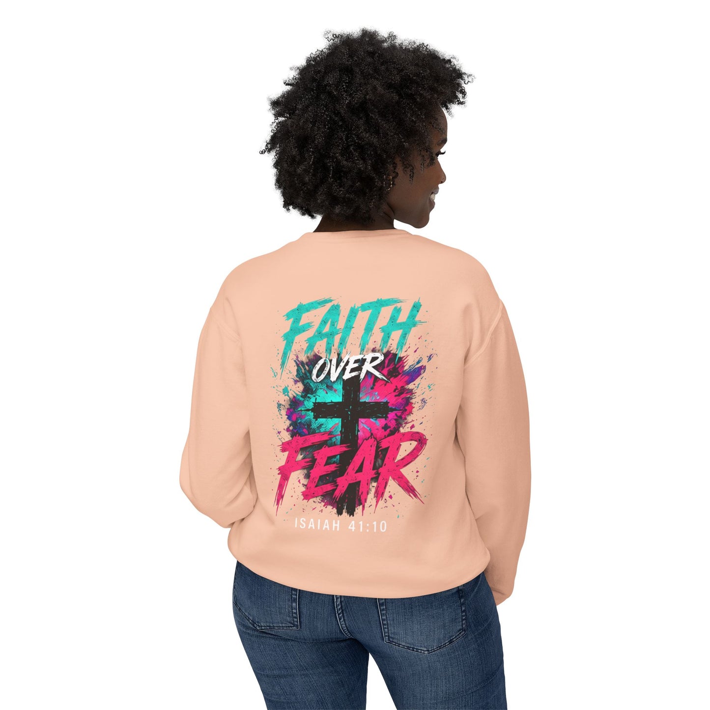 Unisex Lightweight Crewneck Sweatshirt faith over fear