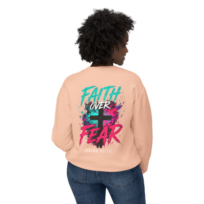 Unisex Lightweight Crewneck Sweatshirt faith over fear