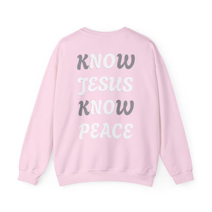 Religious Sweatshirt - Know Jesus Know Peace Unisex Heavy Blend™