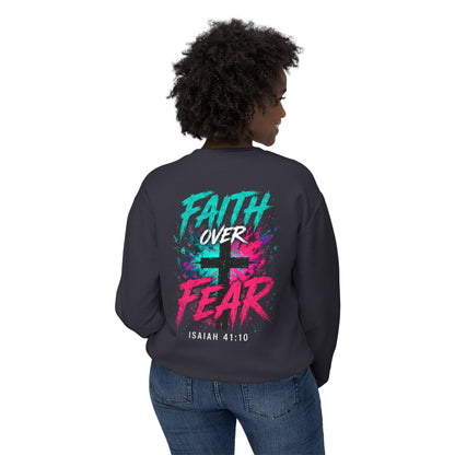 Unisex Lightweight Crewneck Sweatshirt faith over fear