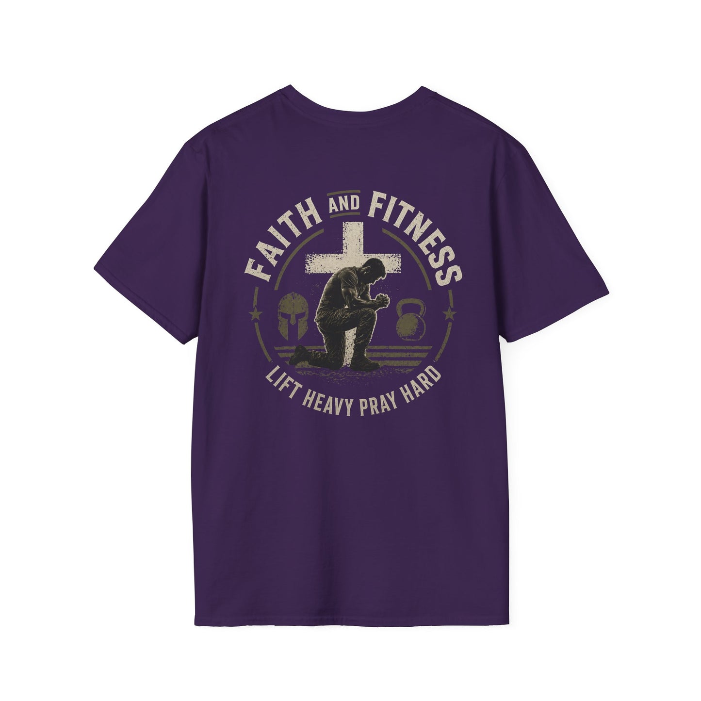 Faith & Fitness T-Shirt — "Lift Heavy Pray Hard" Christian Gym Tee