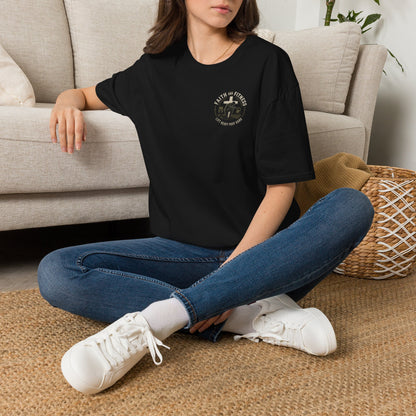 Bigfoot Camping T‑Shirt — "Faith & Friends" Sasquatch Outdoor Graphic Tee
