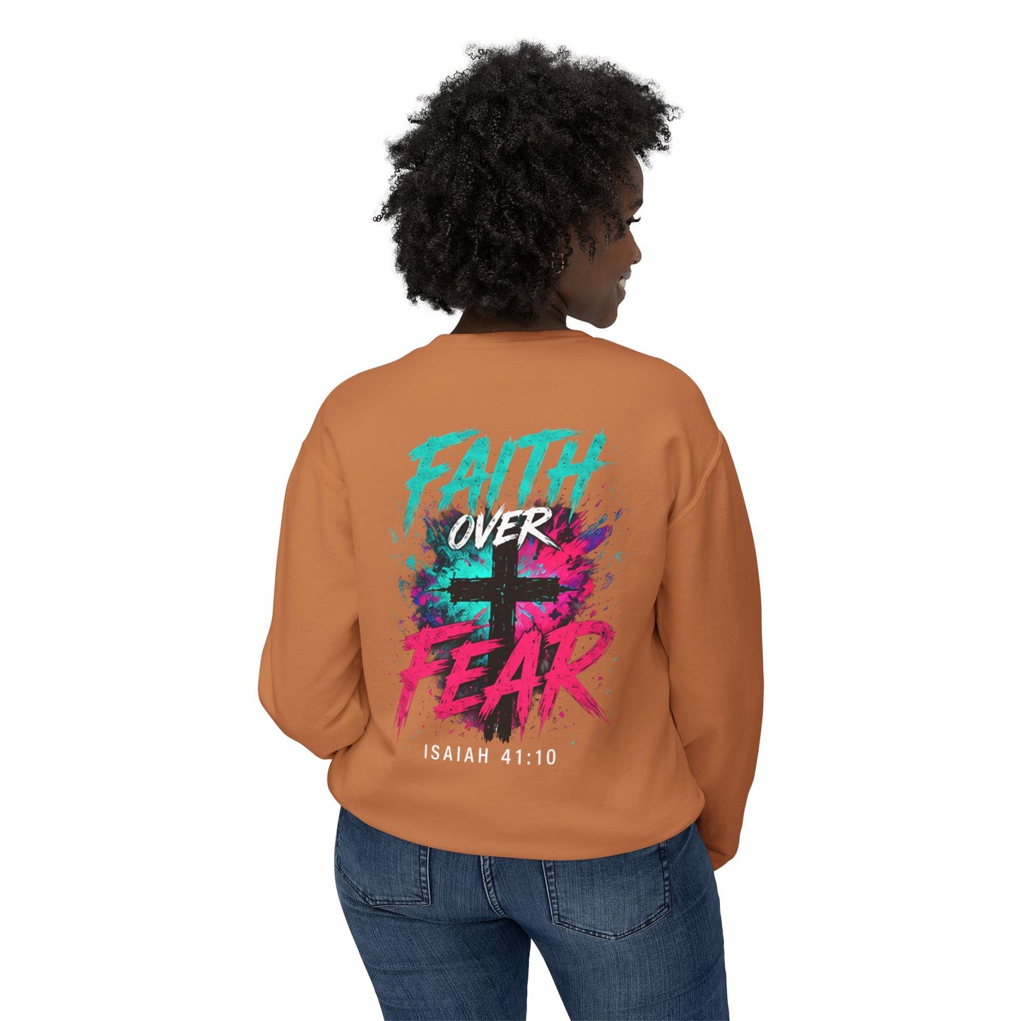 Unisex Lightweight Crewneck Sweatshirt faith over fear