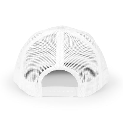 Retro Trucker Hat — American Flag Cross Weightlifter Mesh Cap