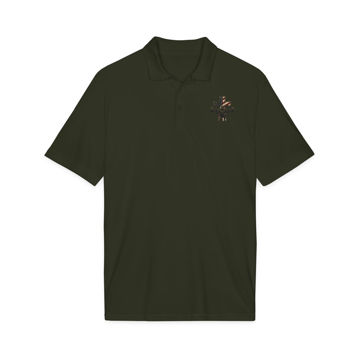 Camo Cross Embroidered Polo