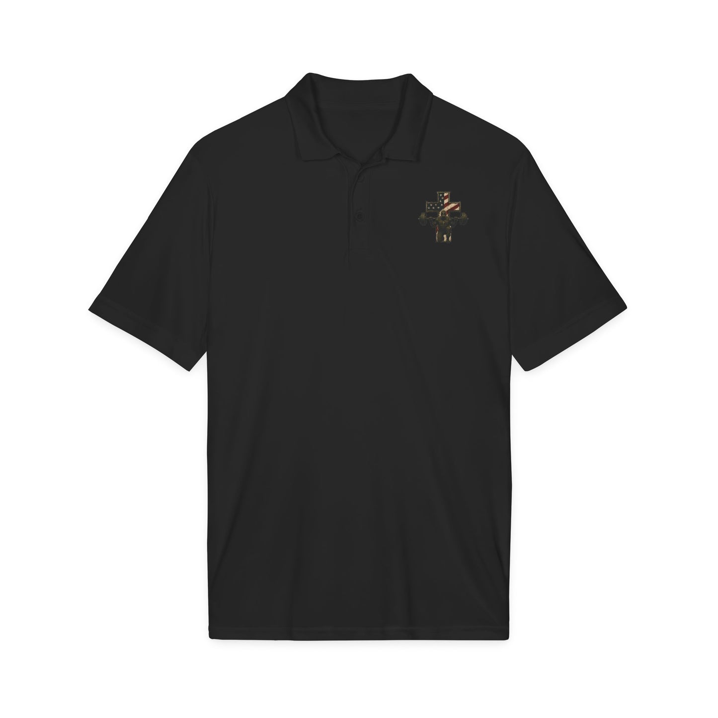 Camo Cross Embroidered Polo