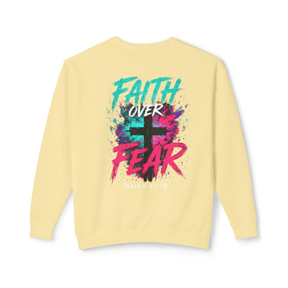 Unisex Lightweight Crewneck Sweatshirt faith over fear