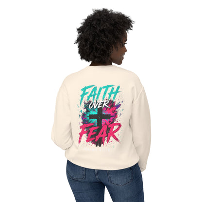 Unisex Lightweight Crewneck Sweatshirt faith over fear