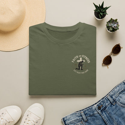 Bigfoot Camping T‑Shirt — "Faith & Friends" Sasquatch Outdoor Graphic Tee