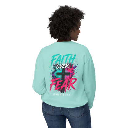 Unisex Lightweight Crewneck Sweatshirt faith over fear