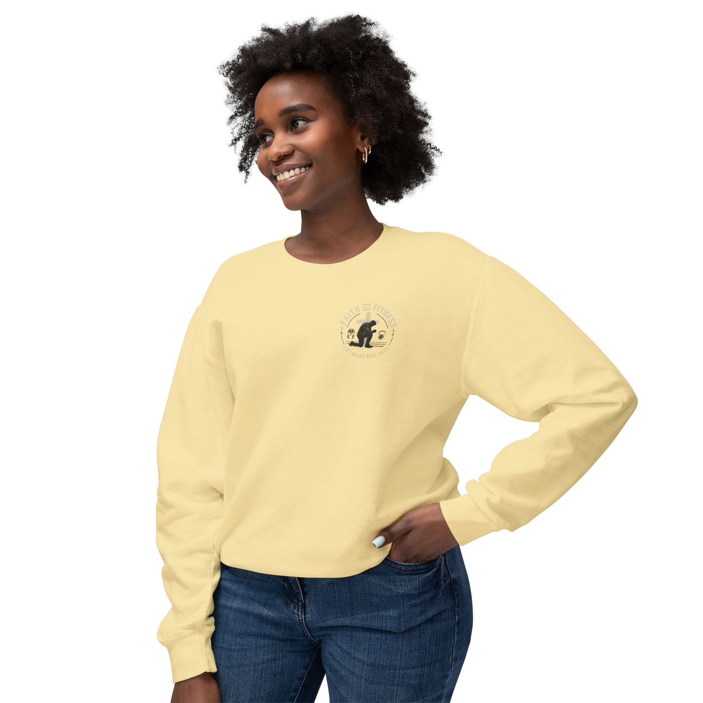 Unisex Lightweight Crewneck Sweatshirt faith over fear