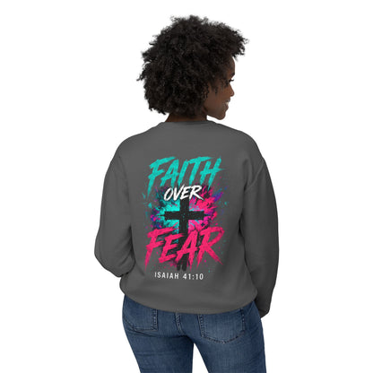 Unisex Lightweight Crewneck Sweatshirt faith over fear