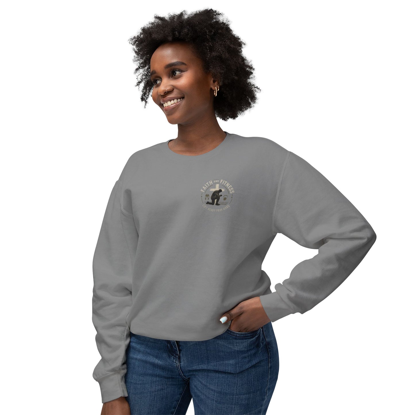 Unisex Lightweight Crewneck Sweatshirt faith over fear