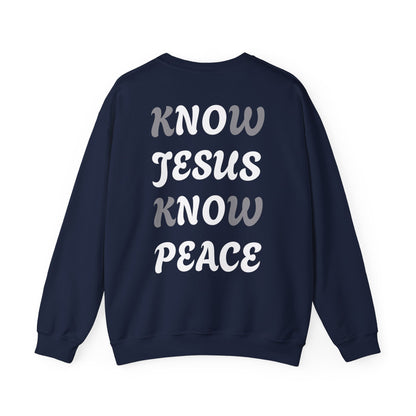 Religious Sweatshirt - Know Jesus Know Peace Unisex Heavy Blend™