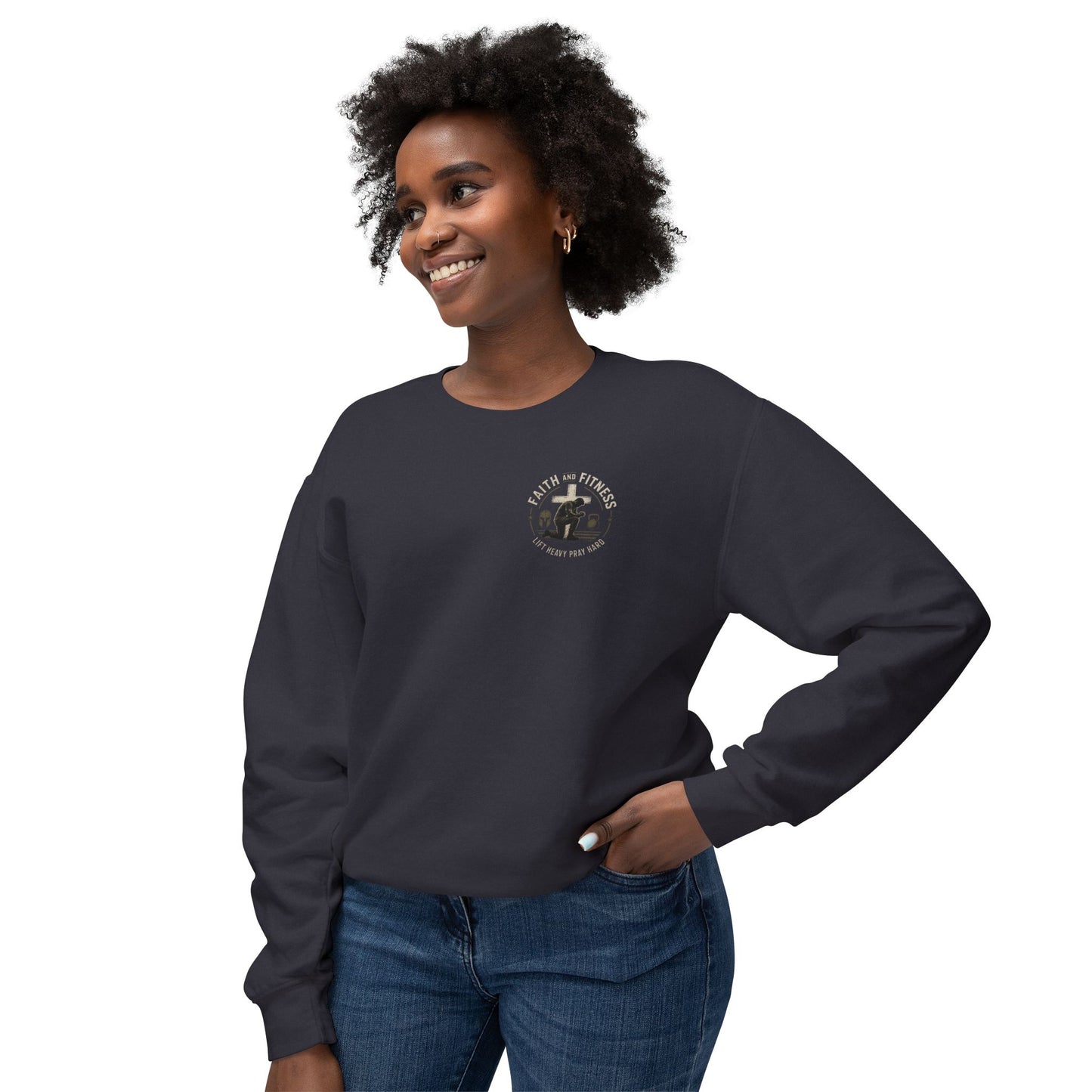 Unisex Lightweight Crewneck Sweatshirt faith over fear