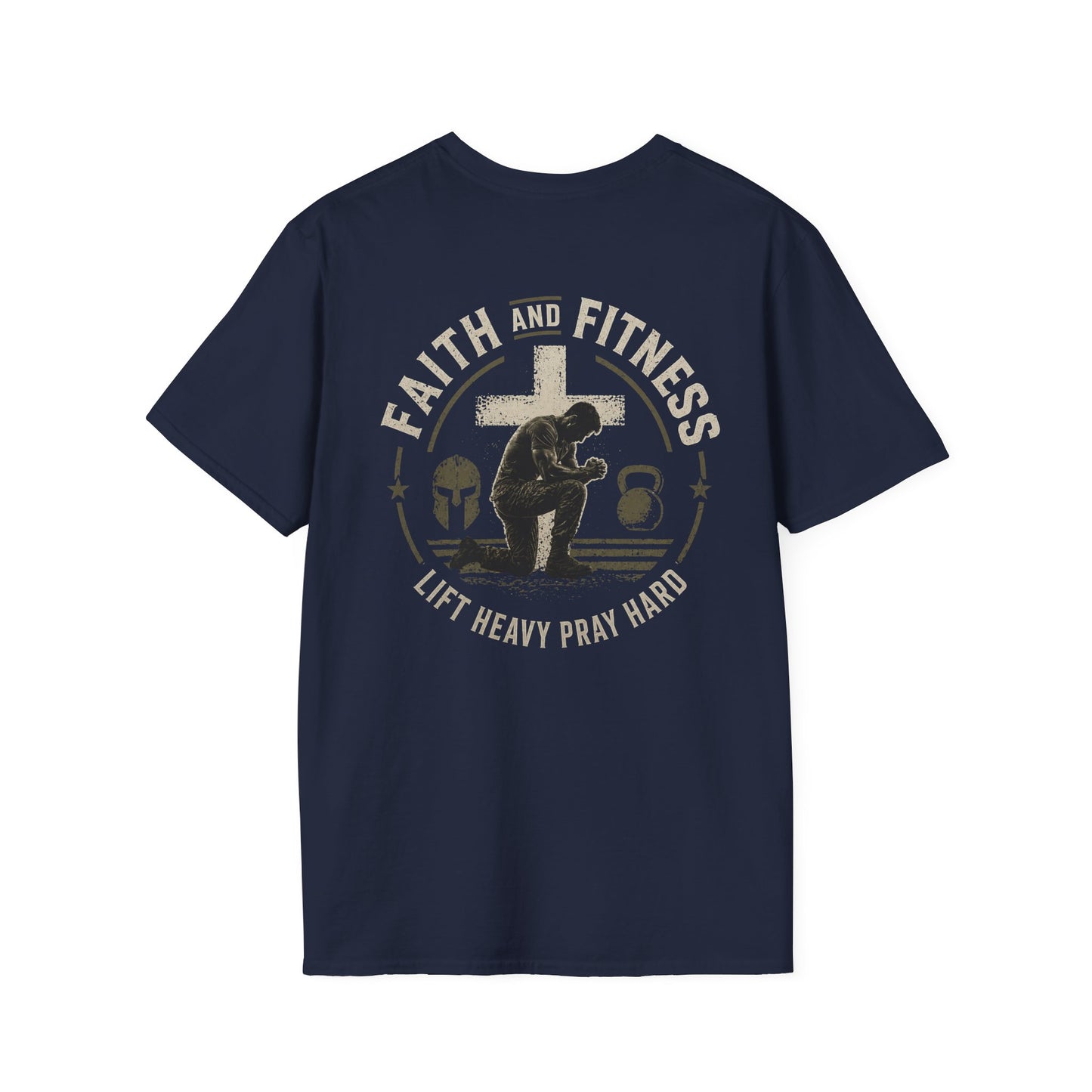 Faith & Fitness T-Shirt — "Lift Heavy Pray Hard" Christian Gym Tee