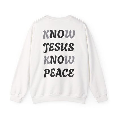 Religious Sweatshirt - Know Jesus Know Peace Unisex Heavy Blend™