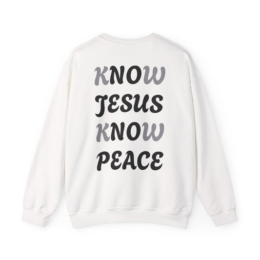 Religious Sweatshirt - Know Jesus Know Peace Unisex Heavy Blend™