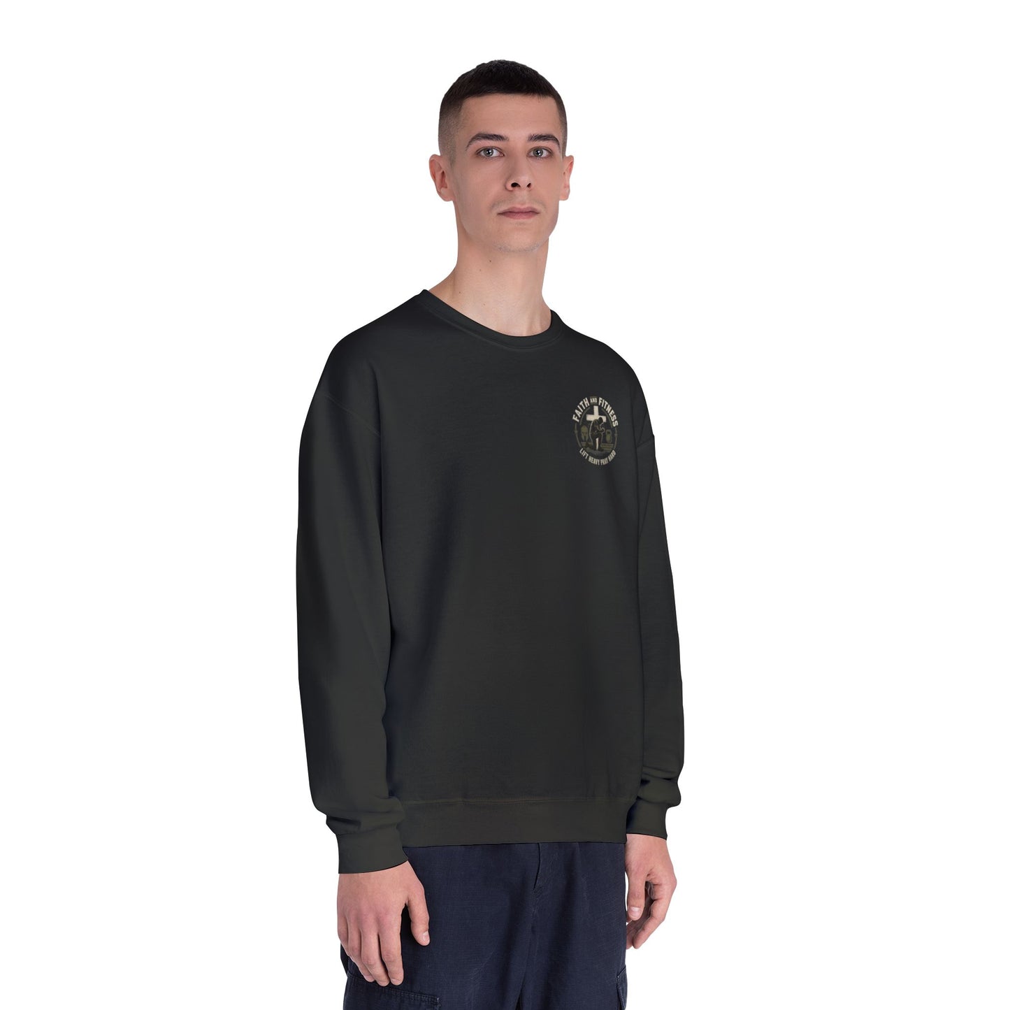 Faith Over Fear Sweatshirt — Christian Crewneck with Cross Graphic