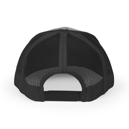 Retro Trucker Hat — American Flag Cross Weightlifter Mesh Cap
