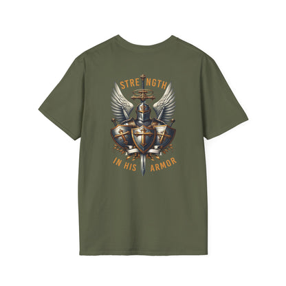 Armor of God Christian T-Shirt — "Strength in His Armor" Inspirational Faith Tee