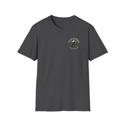 Fitness Dad T-Shirt — 'Faith & Fitness' Minimal Gym Tee