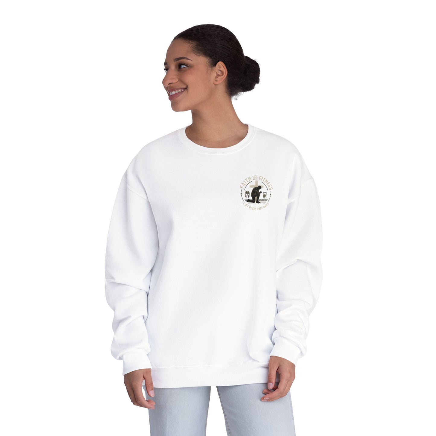 Faith Over Fear Sweatshirt — Christian Crewneck with Cross Graphic