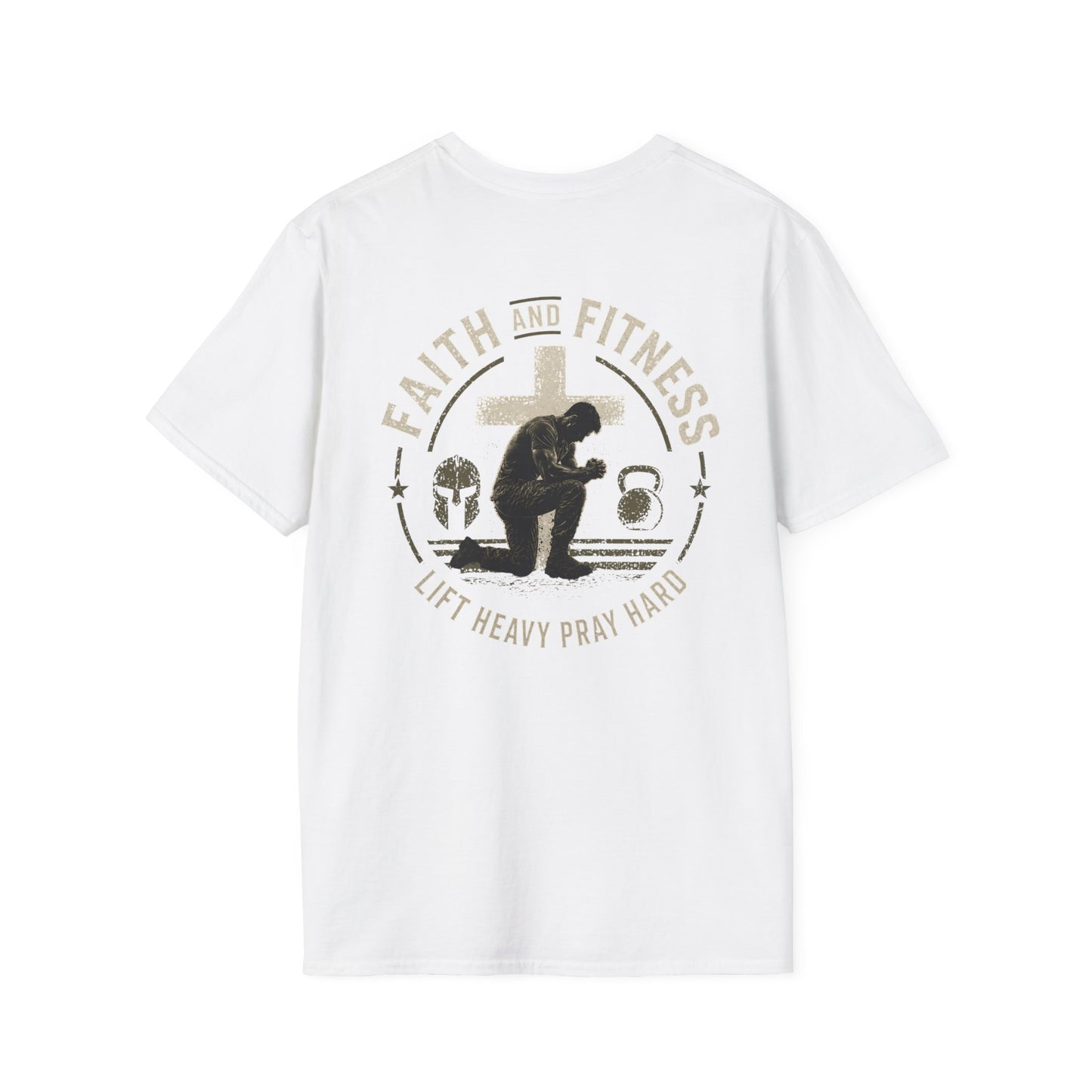 Faith & Fitness T-Shirt — "Lift Heavy Pray Hard" Christian Gym Tee