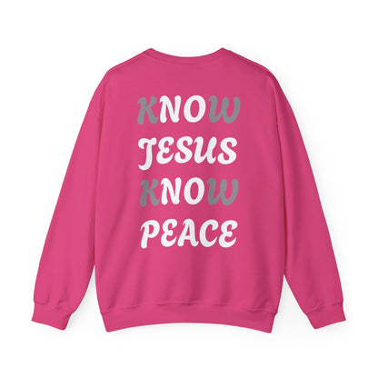 Religious Sweatshirt - Know Jesus Know Peace Unisex Heavy Blend™