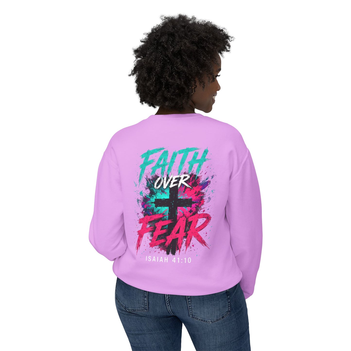 Unisex Lightweight Crewneck Sweatshirt faith over fear