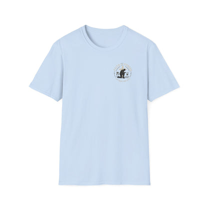 Bigfoot Camping T‑Shirt — "Faith & Friends" Sasquatch Outdoor Graphic Tee