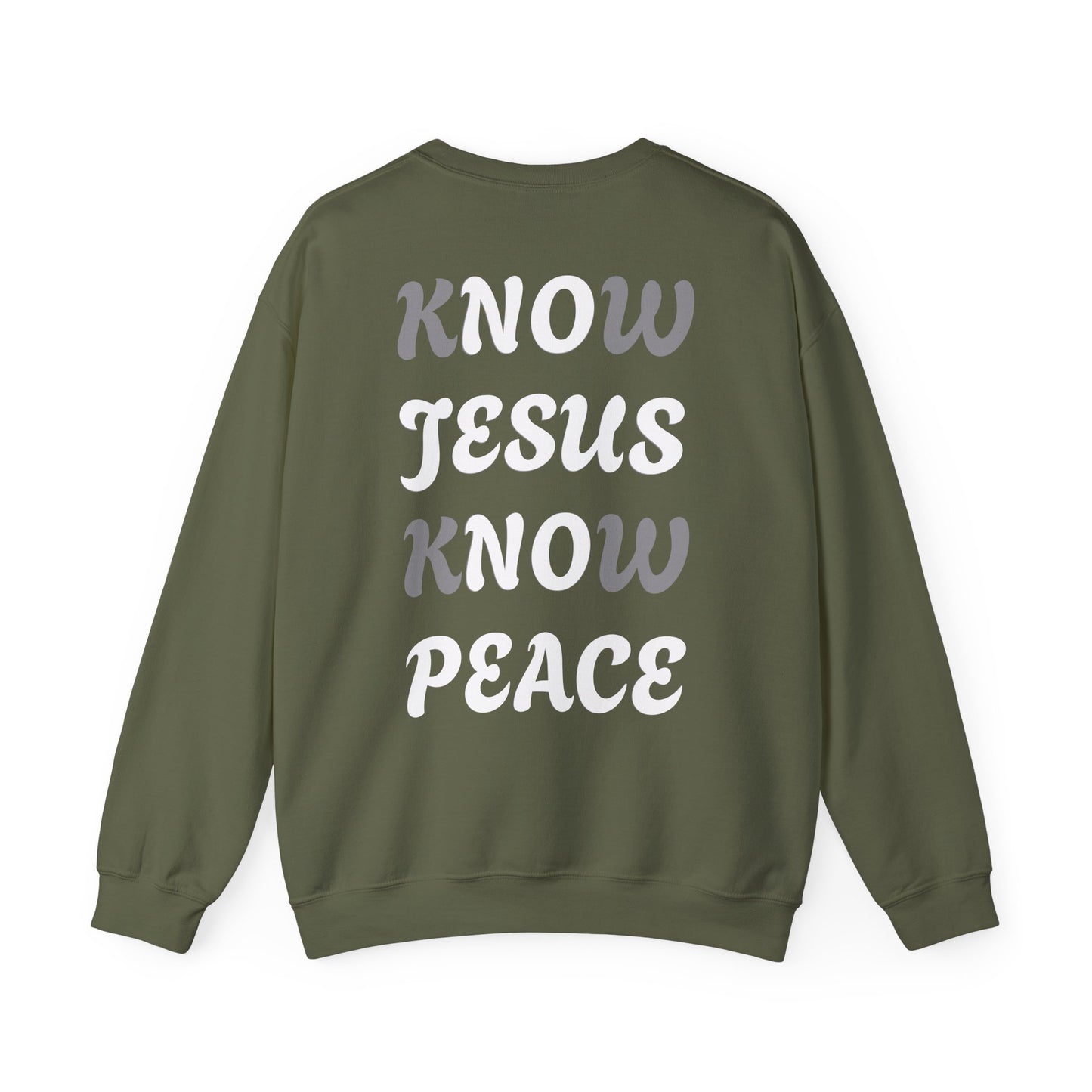 Religious Sweatshirt - Know Jesus Know Peace Unisex Heavy Blend™