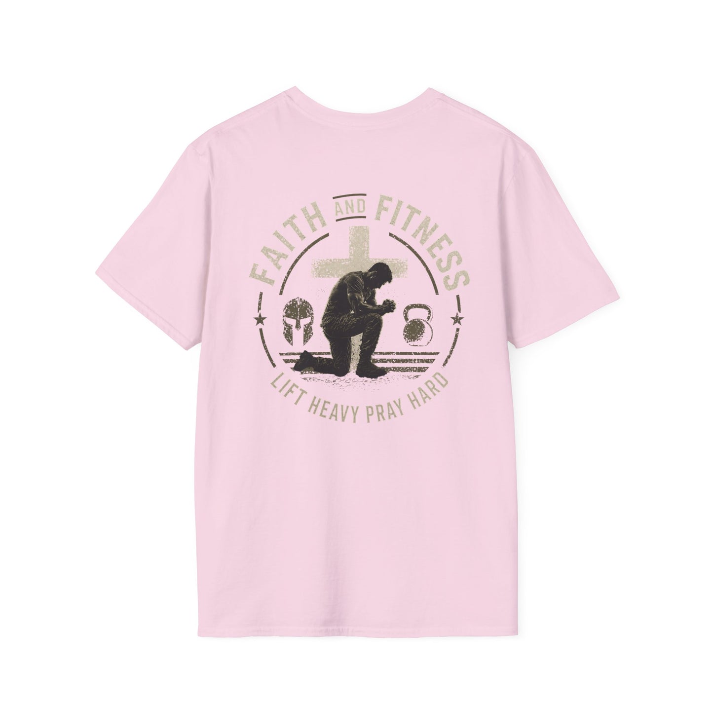 Faith & Fitness T-Shirt — "Lift Heavy Pray Hard" Christian Gym Tee