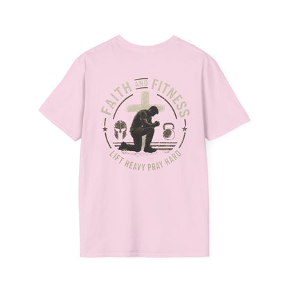 Faith & Fitness T-Shirt — "Lift Heavy Pray Hard" Christian Gym Tee