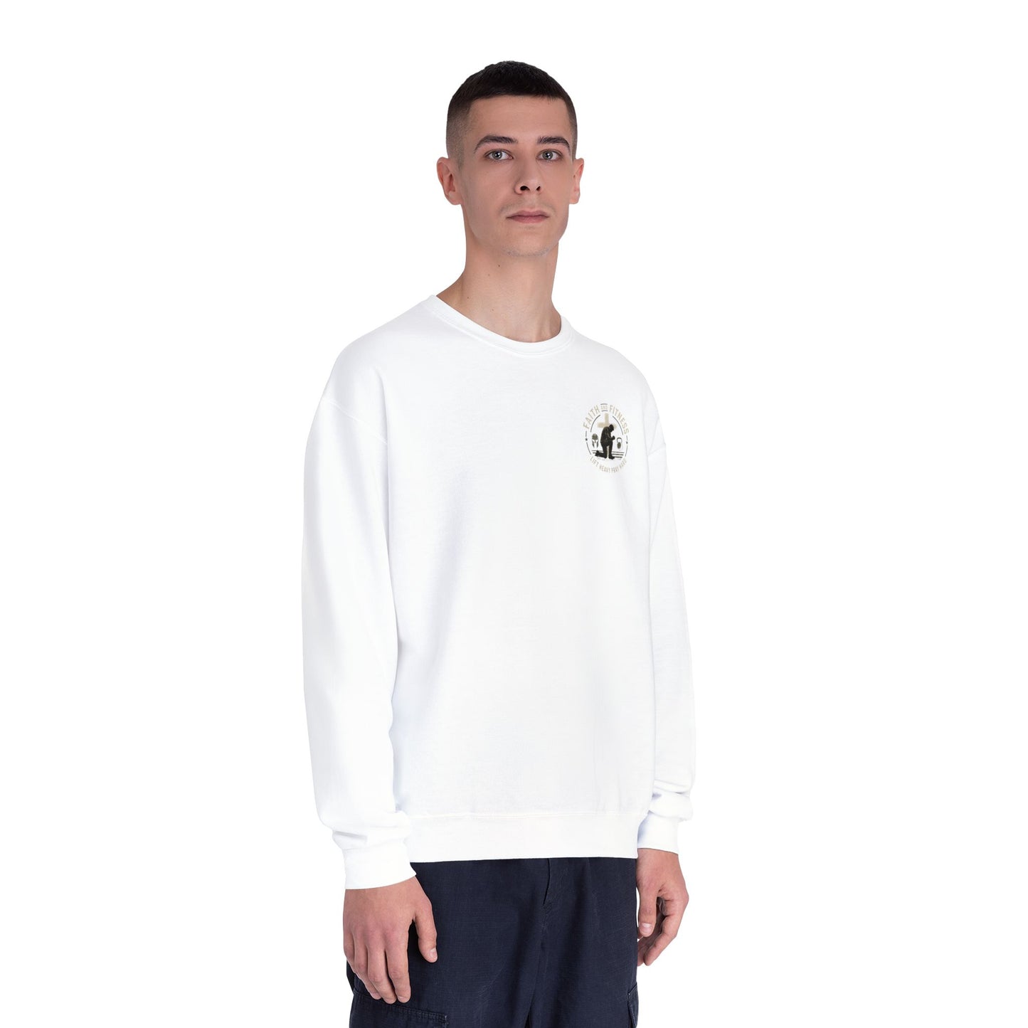 Faith Over Fear Sweatshirt — Christian Crewneck with Cross Graphic