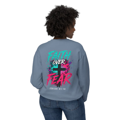 Unisex Lightweight Crewneck Sweatshirt faith over fear