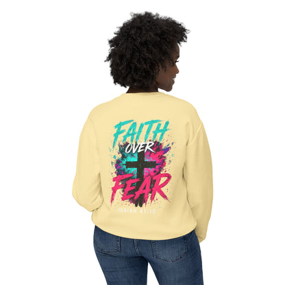 Unisex Lightweight Crewneck Sweatshirt faith over fear