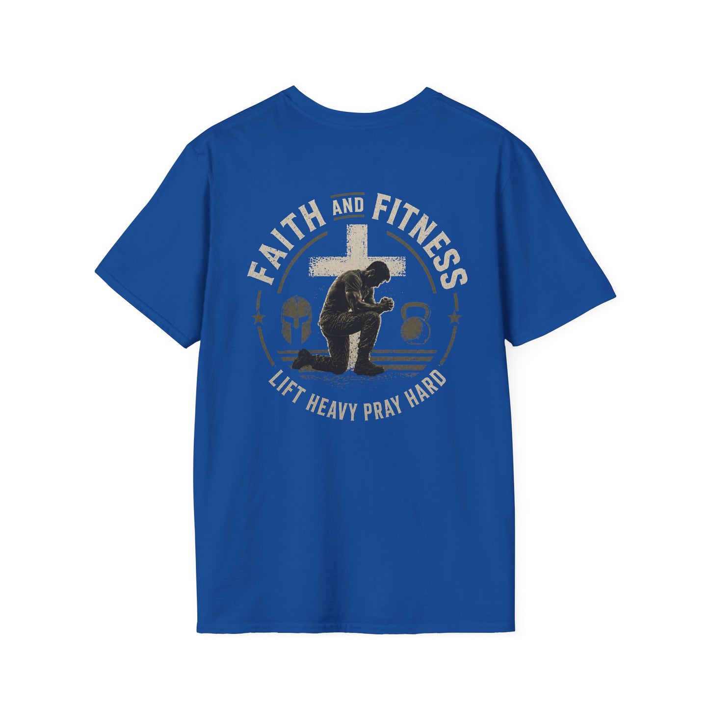 Faith & Fitness T-Shirt — "Lift Heavy Pray Hard" Christian Gym Tee