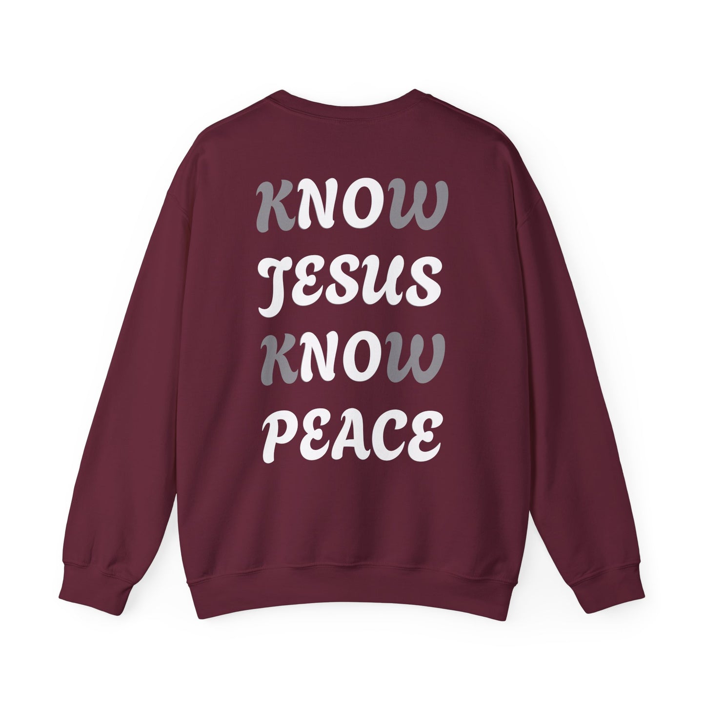Religious Sweatshirt - Know Jesus Know Peace Unisex Heavy Blend™