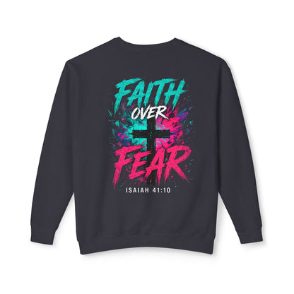 Unisex Lightweight Crewneck Sweatshirt faith over fear